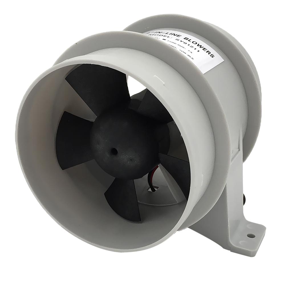 Marine 4" In-Line Bilge  Blower 12 Volt Water Resistant White Suit Boat