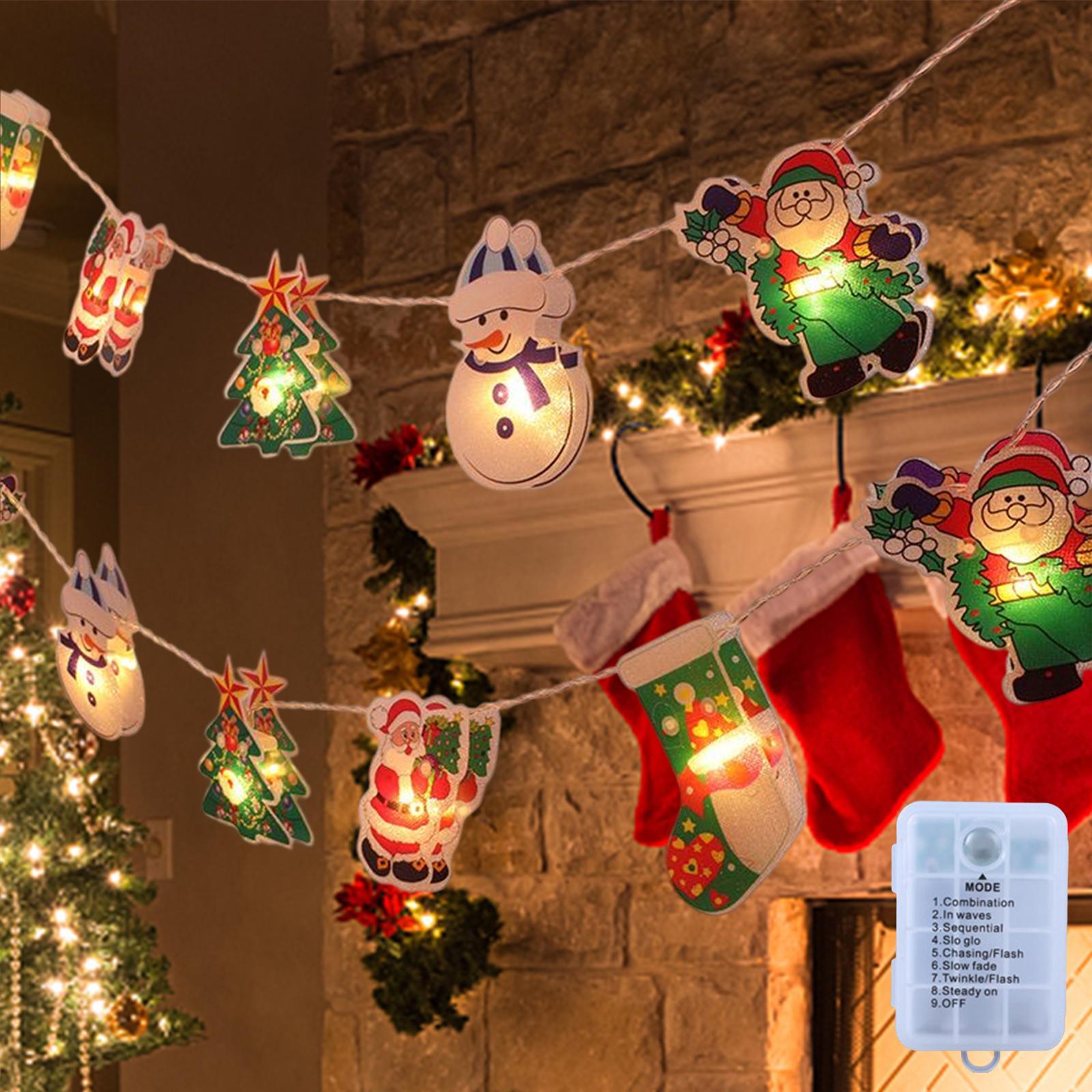 Christmas String Lights Hanging Ornament Decorative Snowman for Festival