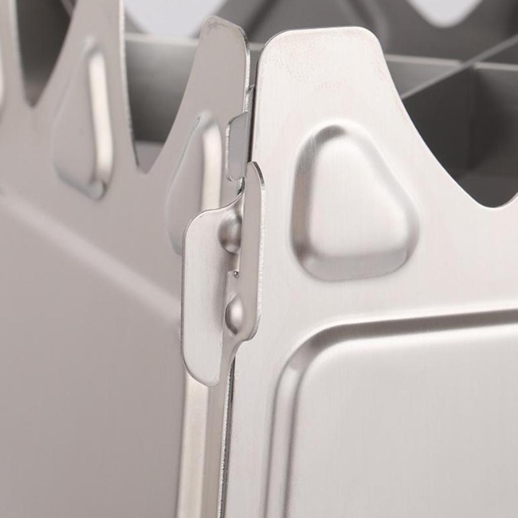 Portable Stainless Steel Camping Hiking Wood Stove Charcoal Burner L