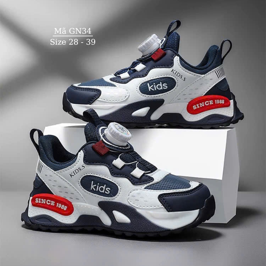 Giày Bóng Rổ Bé Trai 4 - 15 Tuổi KIDS.S Êm Nhẹ Khóa Xoáy Cao Cấp Chống Bẹt Hỗ Trợ Can Thiệp Lót Cho Bé BCB Lót Đế Chỉnh Hình GN34
