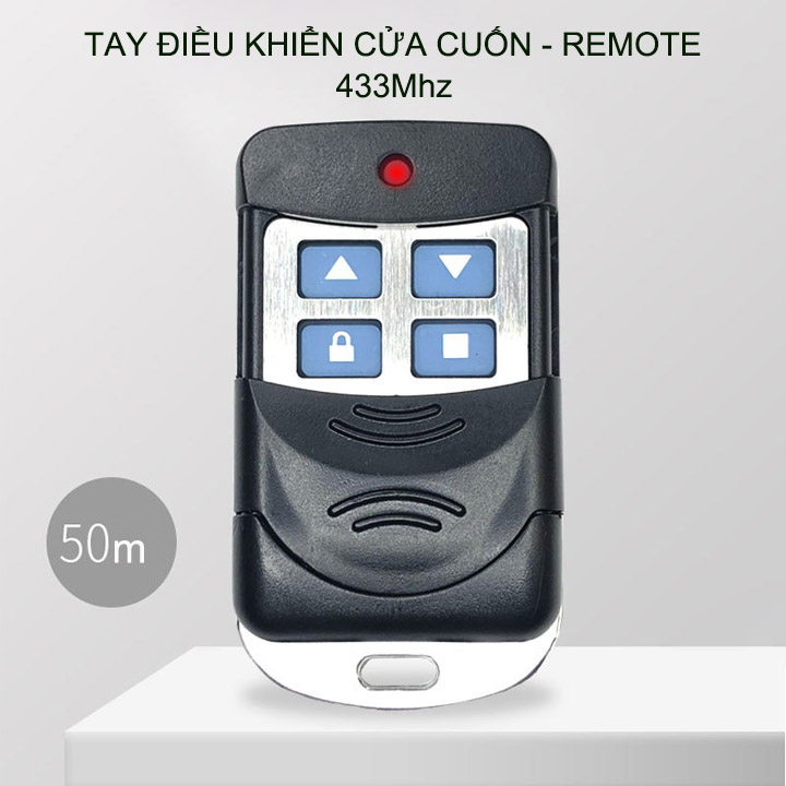 Tay điều khiển cửa cuốn sao chép mã cố định, tần số 433Mhz