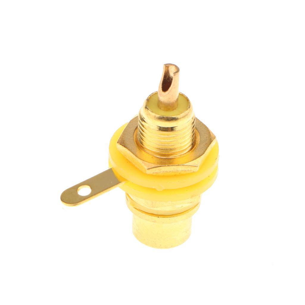 2x RCA Jack Plug Socket Audio Video Female Cable Connectors Adapter Yellow