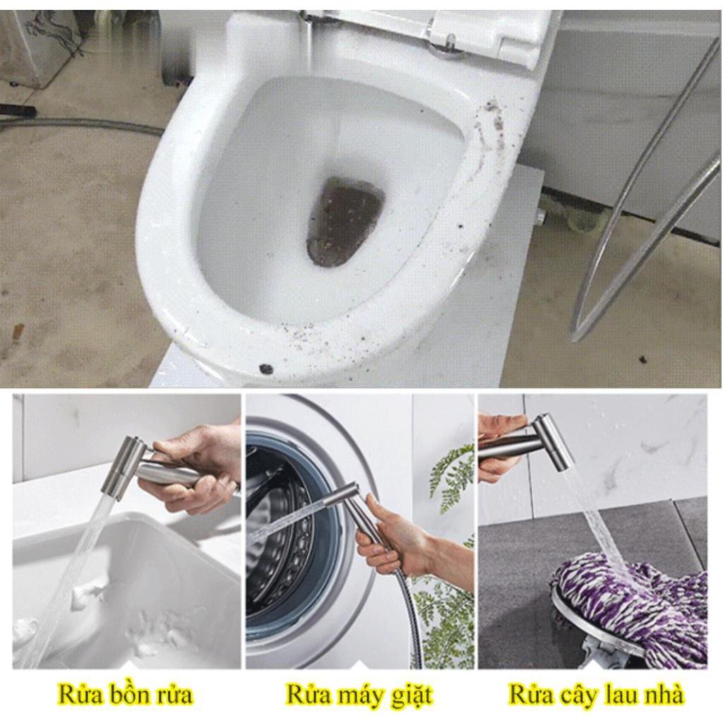 Bộ Vòi xịt nước tăng áp inox kèm van khoá Stainless Steel - Home and Garden