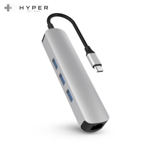 Cổng Chuyển Hyperdrive 6 in 1 HDMI 4K Usb-C Cho Macbook,PC,Devices - Hàng Chính Hãng