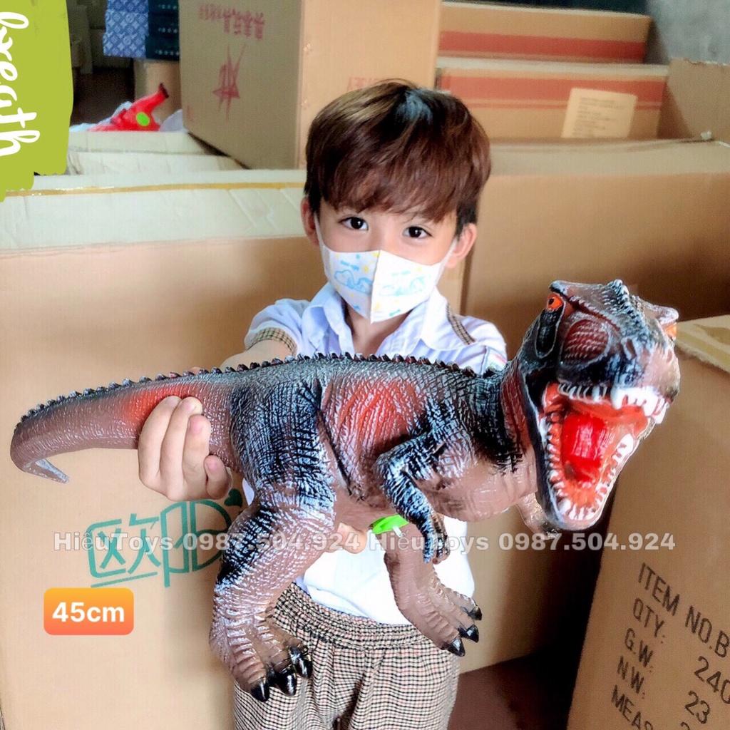 Khủng Long Bạo Chúa Size To 63cm Chất Liệu Cao Su Mềm Nhồi Bông Có Nhạc Đồ Chơi Cho Bé Trai Hiếu Toys