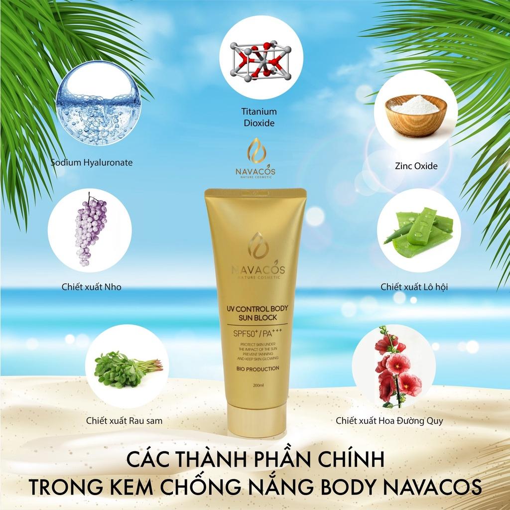 Kem chống nắng toàn thân Navacos UV Control Body Sunblock SPF50+/PA+++ 200ml