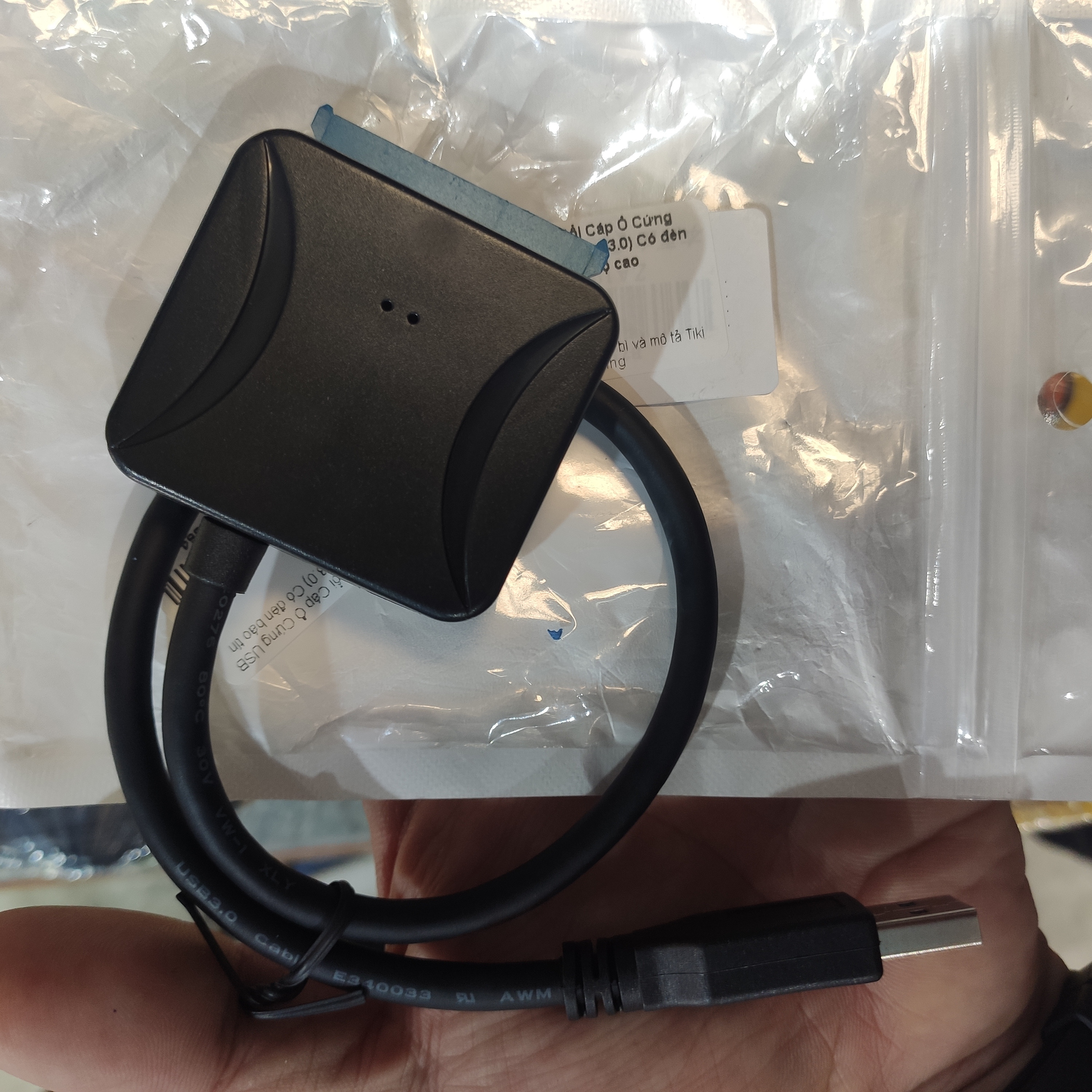 Bộ Chuyển Đổi Cáp Ổ Cứng USB SATA III Đen Có đèn báo tín hiệu tốc độ cao
