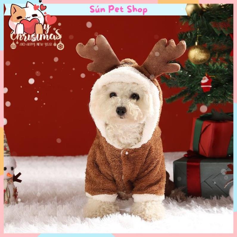 Áo tuần lộc cho thú cưng - Áo noel, giáng sinh cho chó mèo