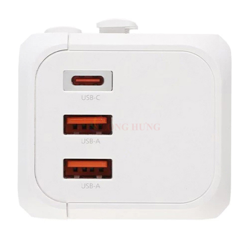 Ổ cắm điện Philips Travel Extension Socket 2USB 1Type-C PD20W SPN3351 - Hàng chính hãng