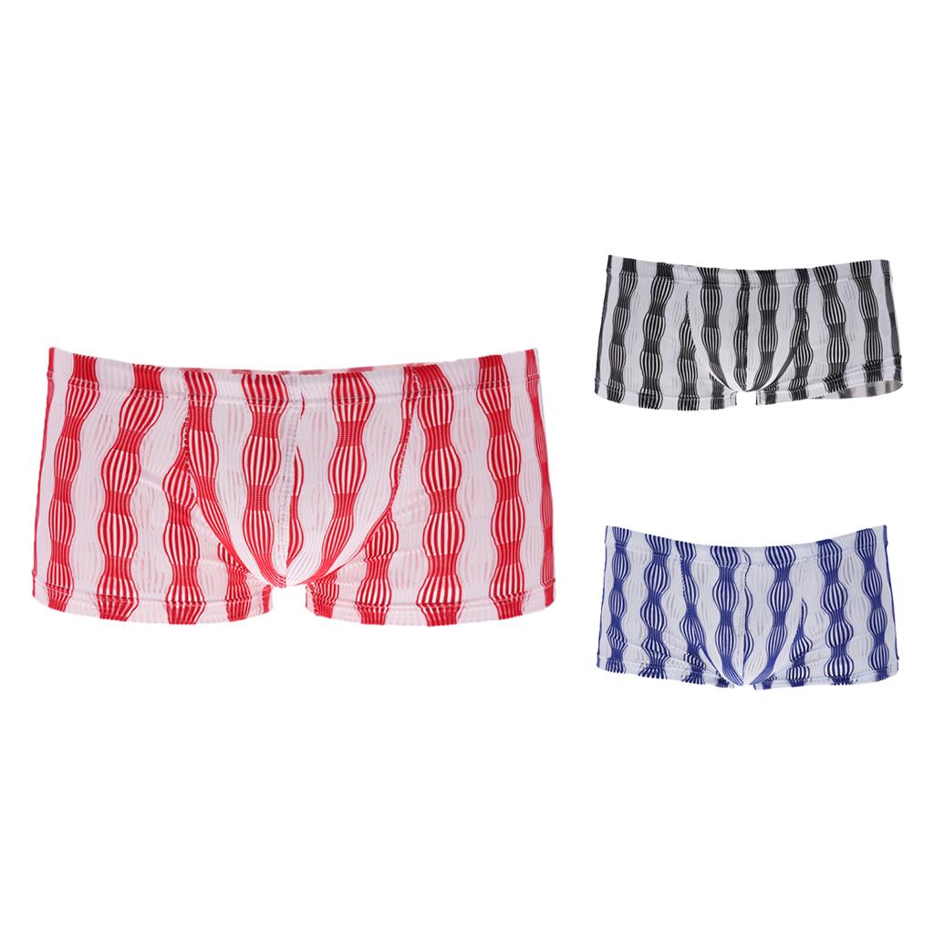 26-35inch Men's Sexy Open Pouch See Through Underwear Boxers Brief UnderUnderpants Gifts