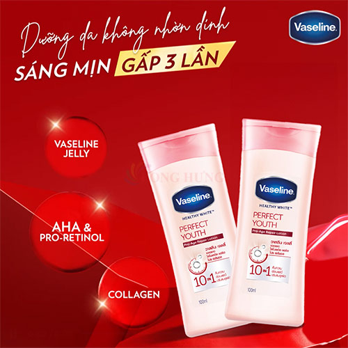 Sữa dưỡng thể Vaseline Healthy Bright Perfect Youth (100ml/350ml) - Hàng chính hãng