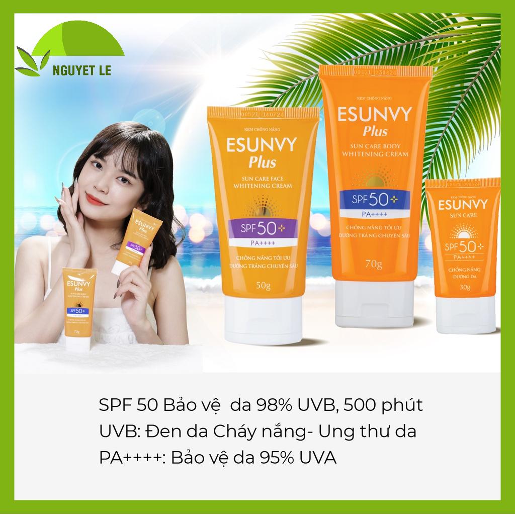 Kem chống nắng bảo vệ da tối ưu Esunvy Sun Care SPF 50+/ PA++++ Tuýp 30g/ 50g/ 70g