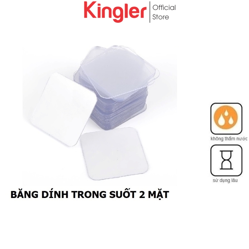 Miếng Băng Dính 3M Vuông, Siêu Dính 2 Mặt Trong Suốt, Tiện Dụng- Đa Năng, Loại Vuông 6x6cm. Kingler 6000