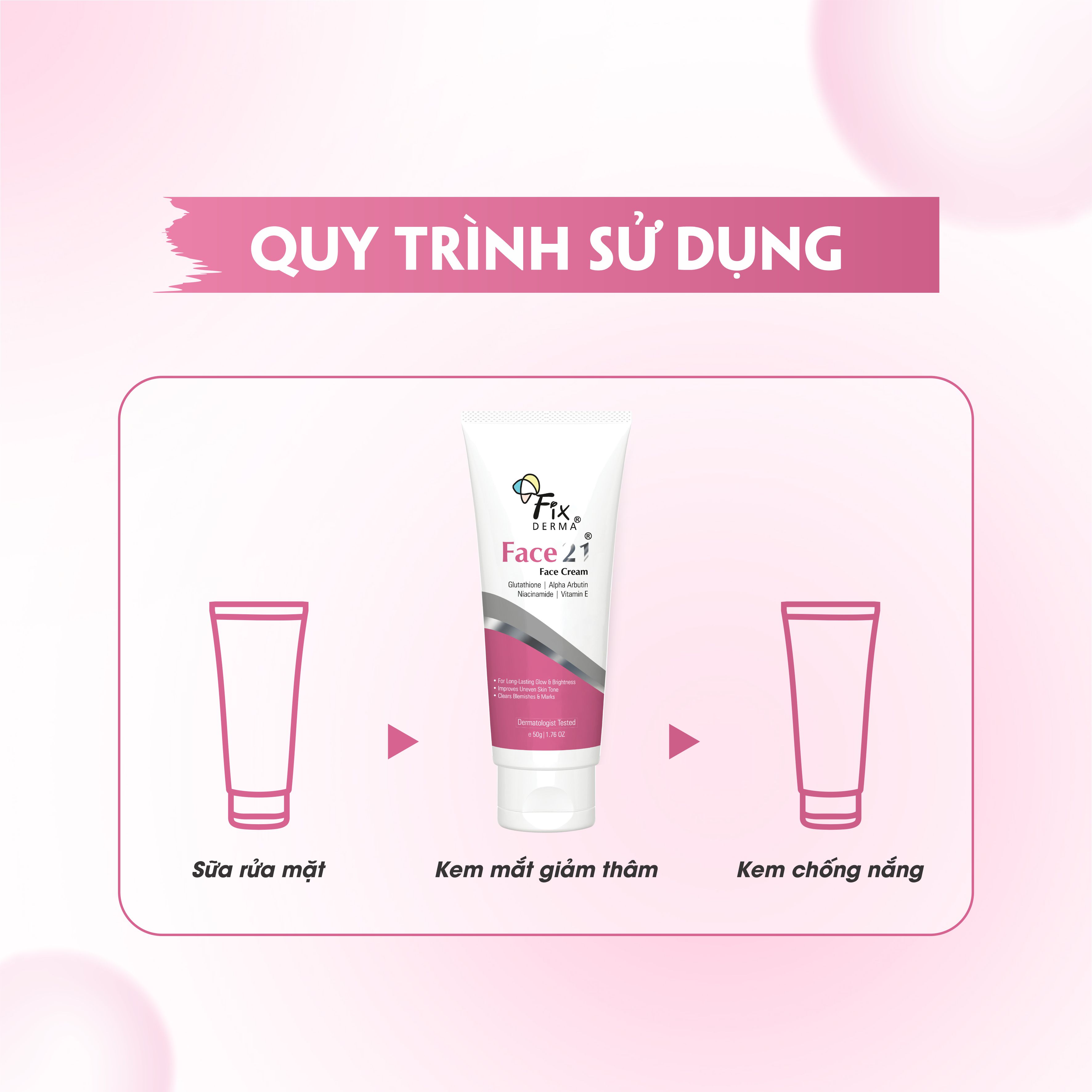 Kem Dưỡng Ẩm Giúp Trắng Da FIXDERMA Face21 Face Cream Giúp Đều Màu Da 50g - Hùng Lợi
