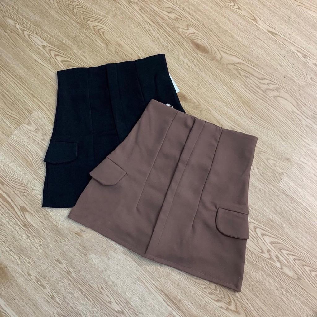 CHÂN VÁY CẠP CAO TÚI SƯỜN CHẤT TUYẾT MƯA THỜI TRANG BANAMO FASHION 5328