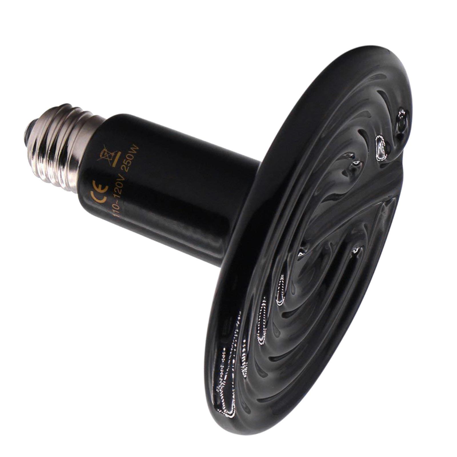 Reptile Heating Lamp Tortoise Heat Bulb Basking Lighting Black 200W