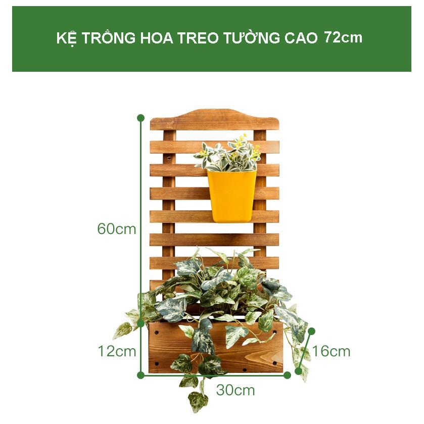 Kệ để chậu hoa trồng cây cảnh chất liệu gỗ thông kệ trang trí treo tường, ban công phong cách Bắc Âu