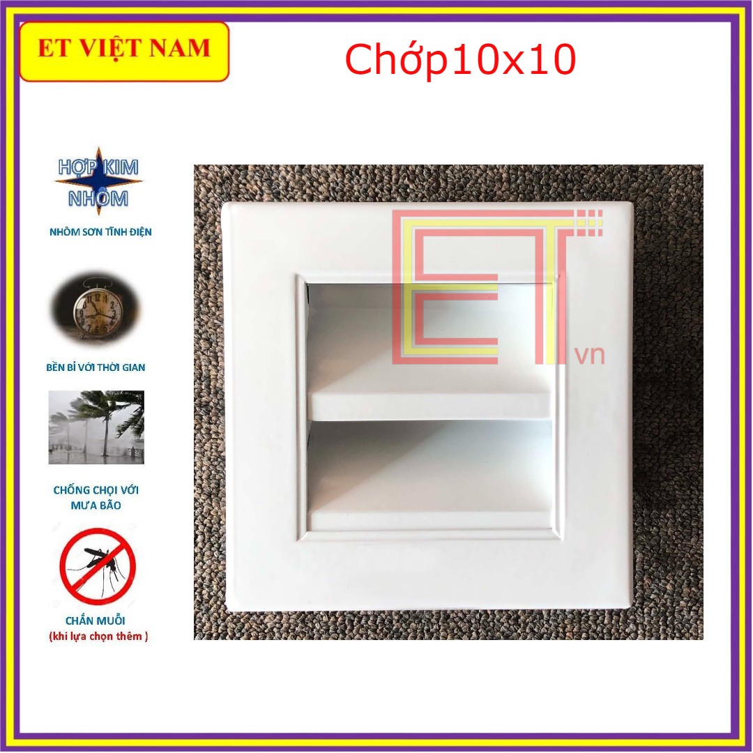 Chớp ô thoáng ngoài trời CHỐNG HẮT MƯA đa năng, chất liệu nhôm sơn tĩnh điện, siêu bền, không biến đổi màu,  cho quạt thông gió, lỗ thoáng, lam gió