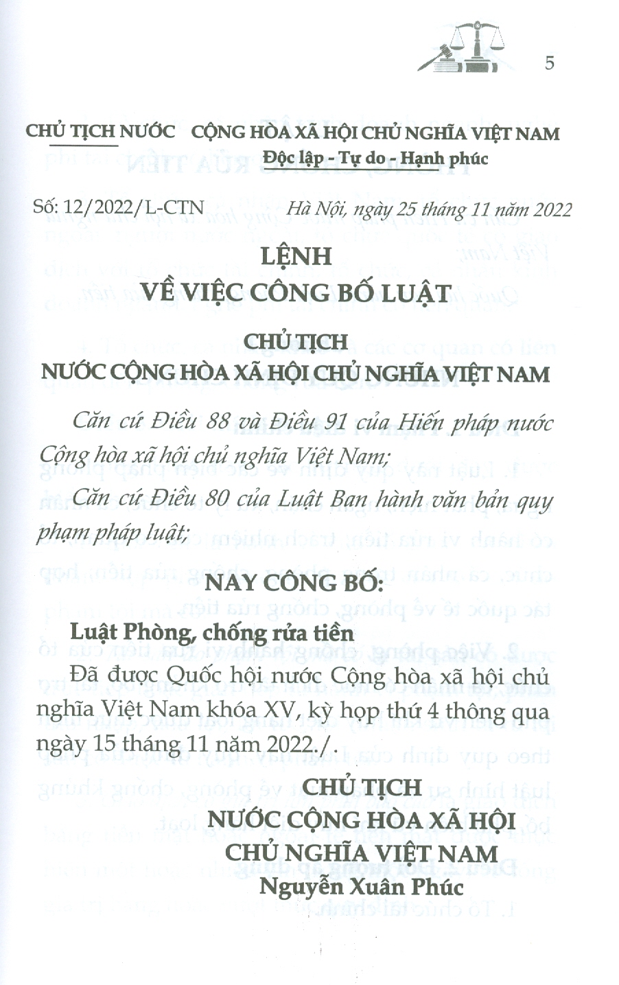 Luật Phòng, Chống Rửa Tiền Năm 2022