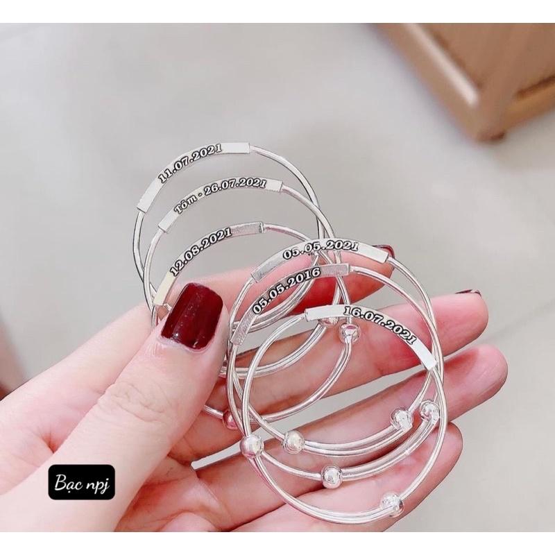 Lắc tay khắc tên, Vòng tay bạc khắc theo yêu cầu ️ Siêu Xinh ️- Bạc Npj