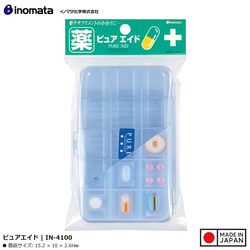 Hộp đựng thuốc chia ngăn Inomata Pure Aid- Hàng nội địa Nhật Bản nhập khẩu chính hãng