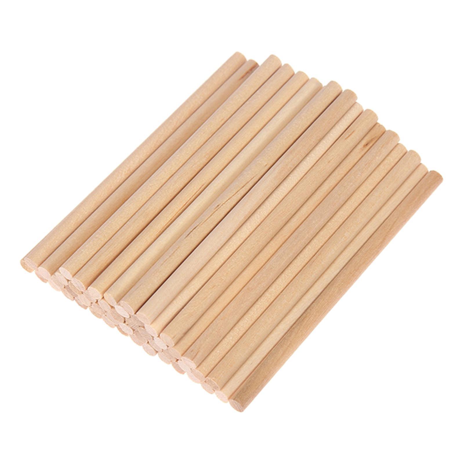 100Pc Unfinished Wood Sticks Wooden Dowel Rods for Model Art Crafts DIY