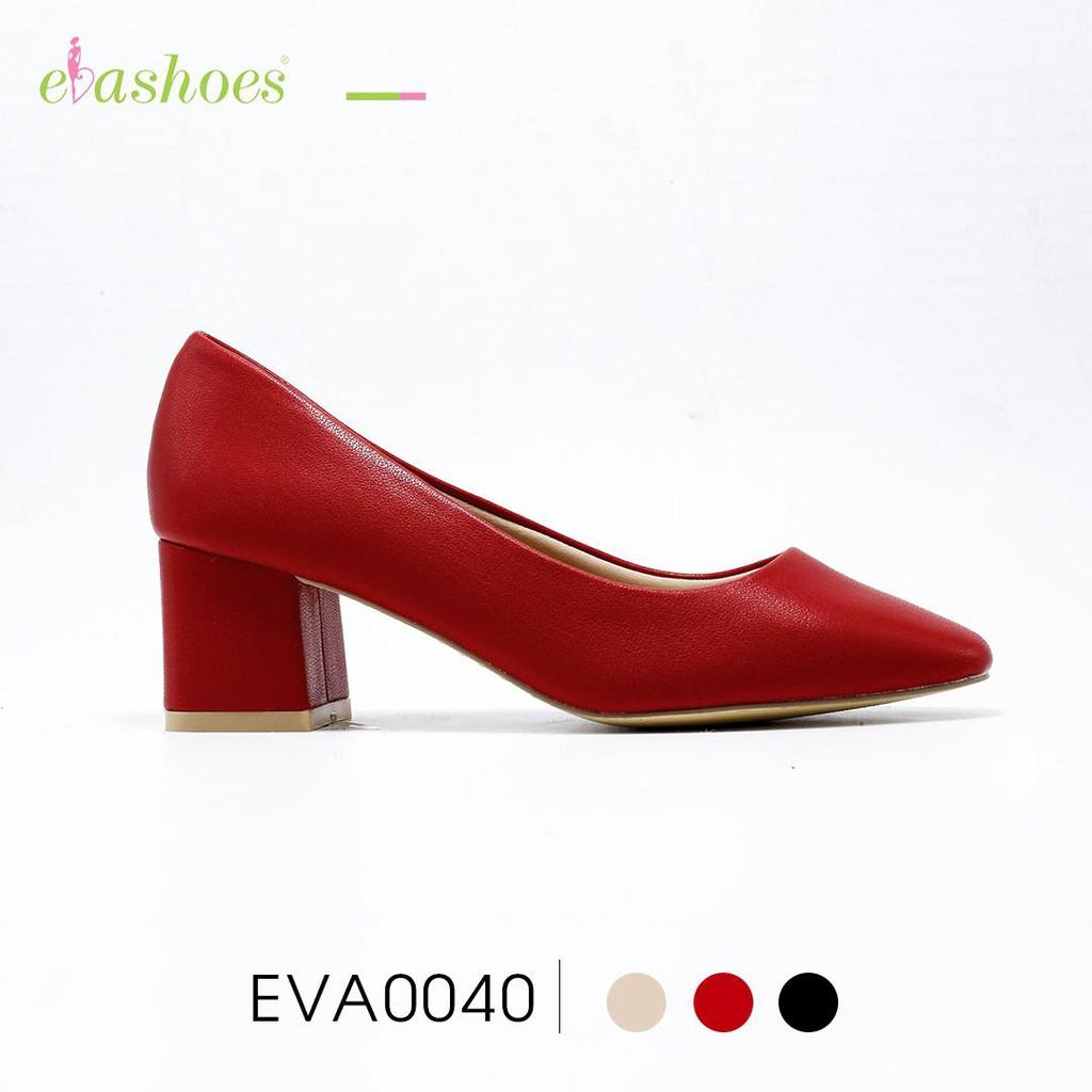 Giày Mũi Vuông Đế Vuông Da PU 5cm Evashoes - Eva0040