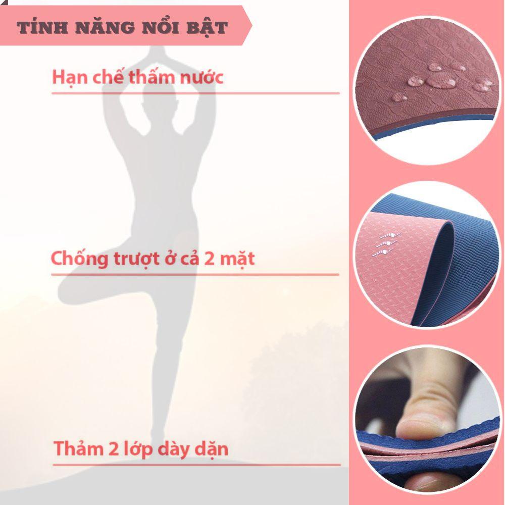 THẢM TẬP YOGA , THẢM TẬP GYM TPE ĐỊNH TUYẾN CAO CẤP 2 LỚP 6MM VÀ 8MM