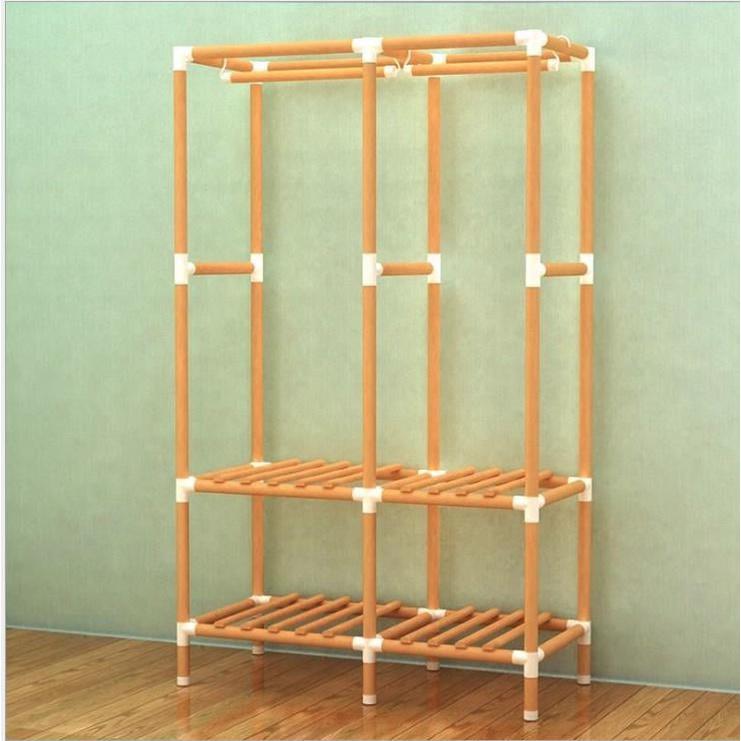 Tủ vải đựng quần áo khung gỗ đựng quần áo 4 buồng loại 1 gỗ bọc nhựa không ẩm mốc