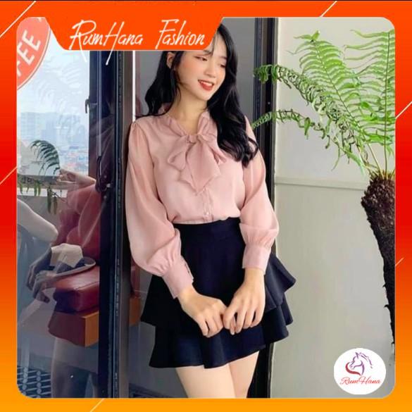 Chân váy ly ngắn xòe hai tầng RumHana
