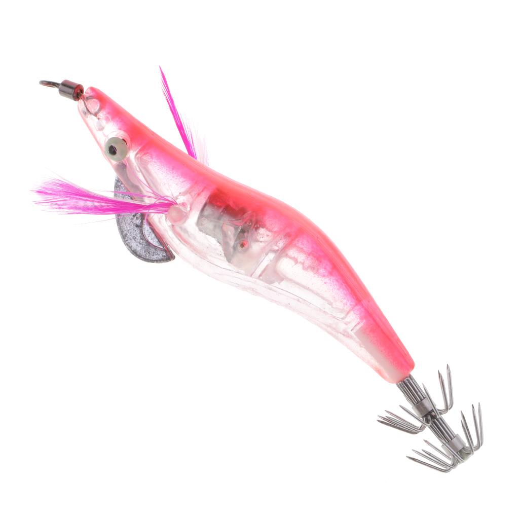 Lifelike 3D Eye Shrimp Squid Jigs Fishing Hooks Luminous Shrimp Baits 10.5cm