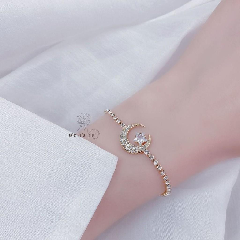 Vòng Tay Ngôi Sao Mặt Trăng Hợp Kim Mạ Vàng Đính Đá Sang Trọng - MS004