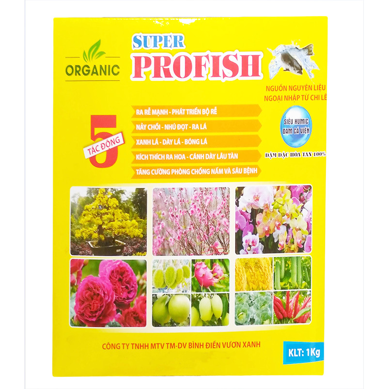 Phân cá hữu cơ - Super Profish - Nhập khẩu Chi Lê (hộp 1kg) - Hòa tan 100%, rải gốc hoặc tưới cây đều được