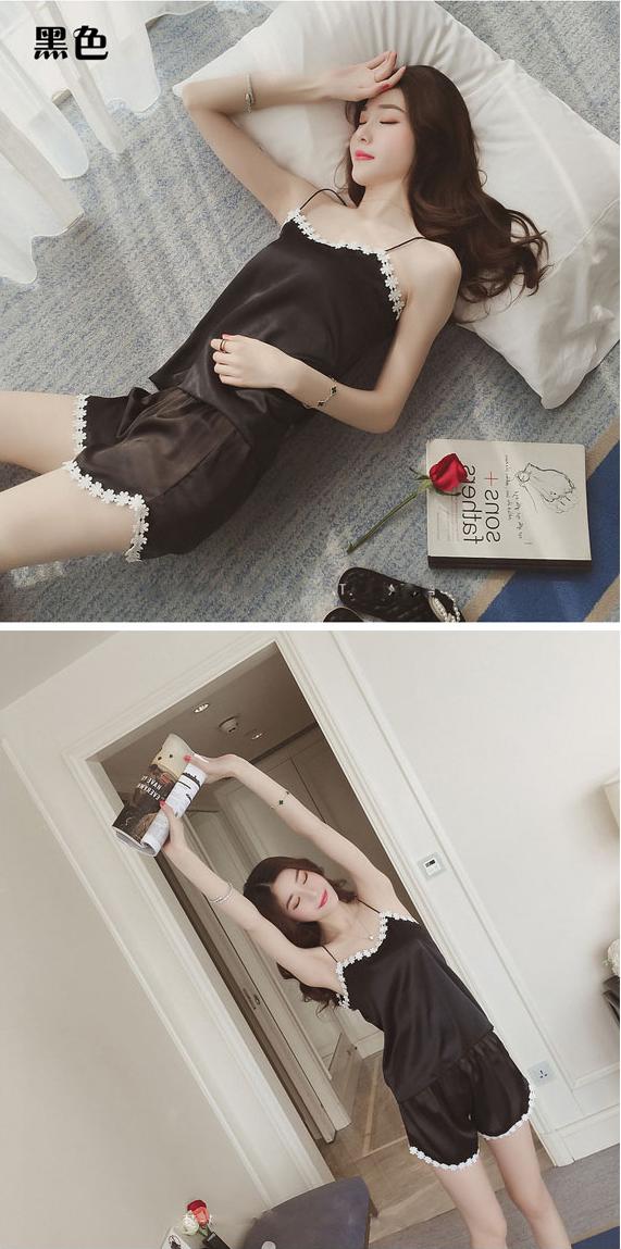 Hình ảnh Váy Ngủ Hai Dây Quyến Rũ Bộ đồ mặc nhà,Bộ Đồ ngủ  hai dây nữ chất liệu lụa, phong cách Hàn Quốc, phù hợp cho mùa hè V164