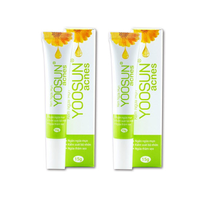 Combo 2 tuýp  kem ngăn ngừa mụn thiên nhiên yoosun acnes  15g - XẸP MỤN NGAY, BAY THÂM SẸO 