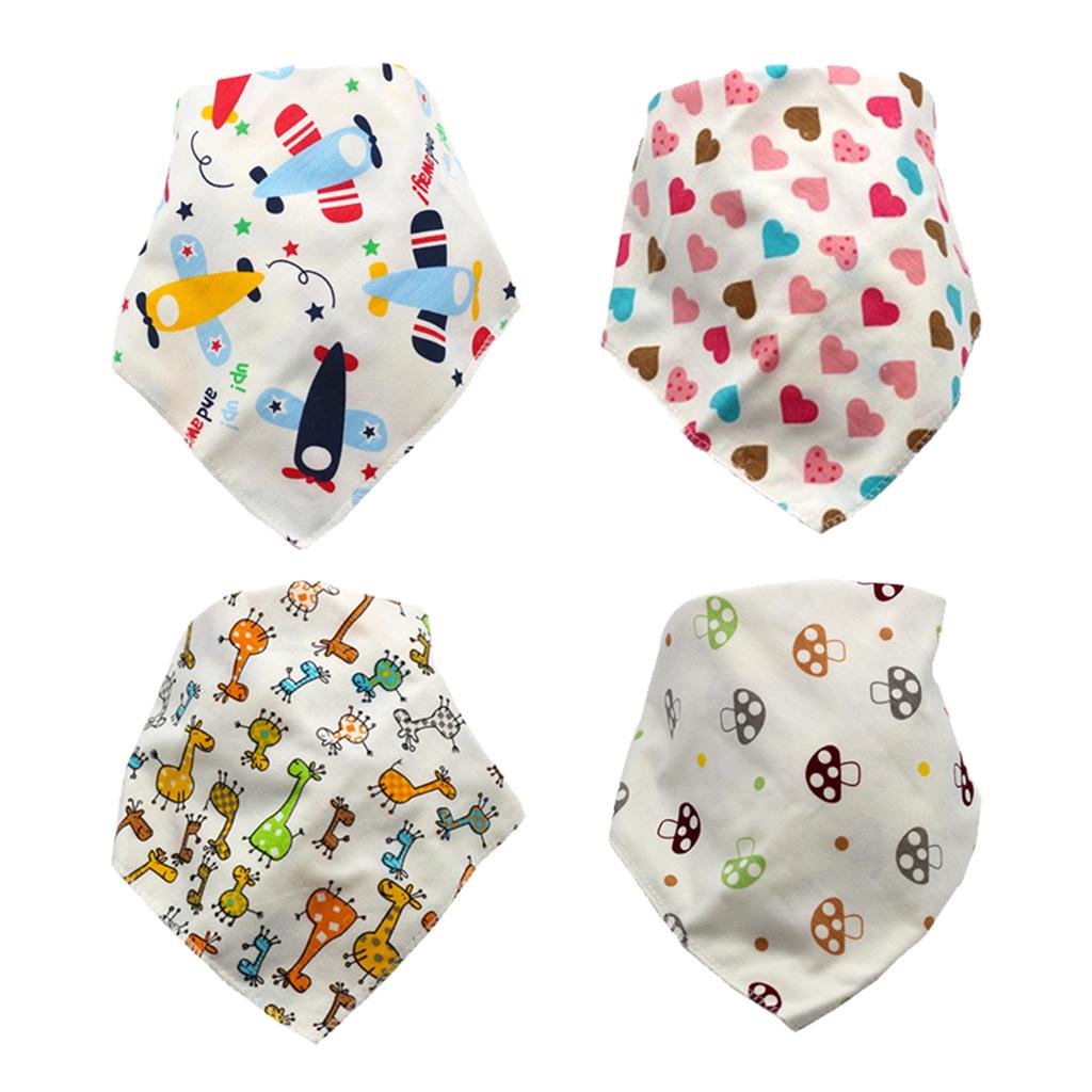 Baby Bandana Bib Set, 4-Pack Super Absorbent, Drool Bibs for Boys & Girls