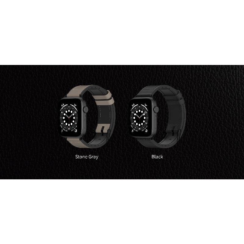 Dây đeo SwitchEasy Hybrid Silicone-Leather For Apple Watch Series (1~8/ SE/Ultra) da thật cao cấp. Hàng Chính Hãng
