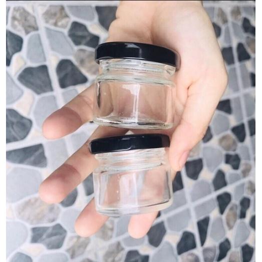 HŨ THUỶ TINH NẮP THIẾC 30 ML - NẮP ĐEN VÀ VÀNG