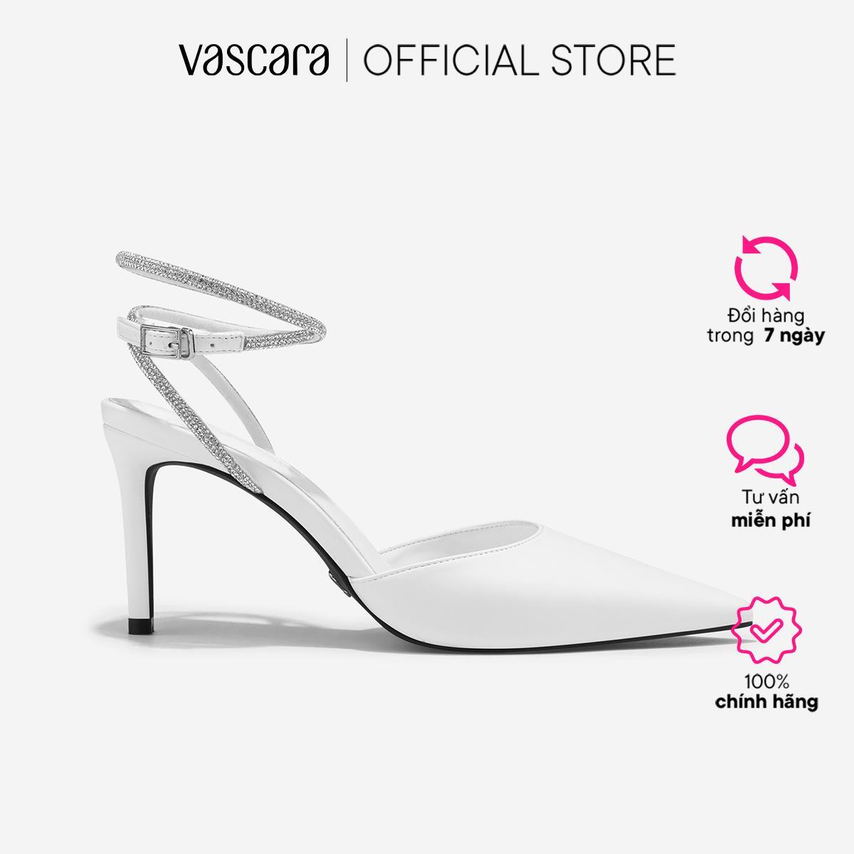 Vascara Giày Bít Mũi Quai Vòng Đính Hạt Đá - BMN 0646