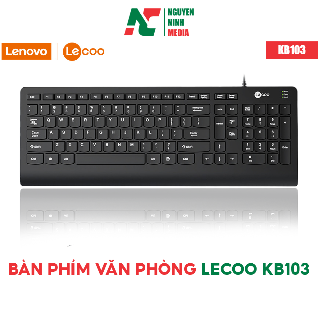 Bàn Phím Văn Phòng Lenovo Lecoo KB103 - Hàng Chính Hãng