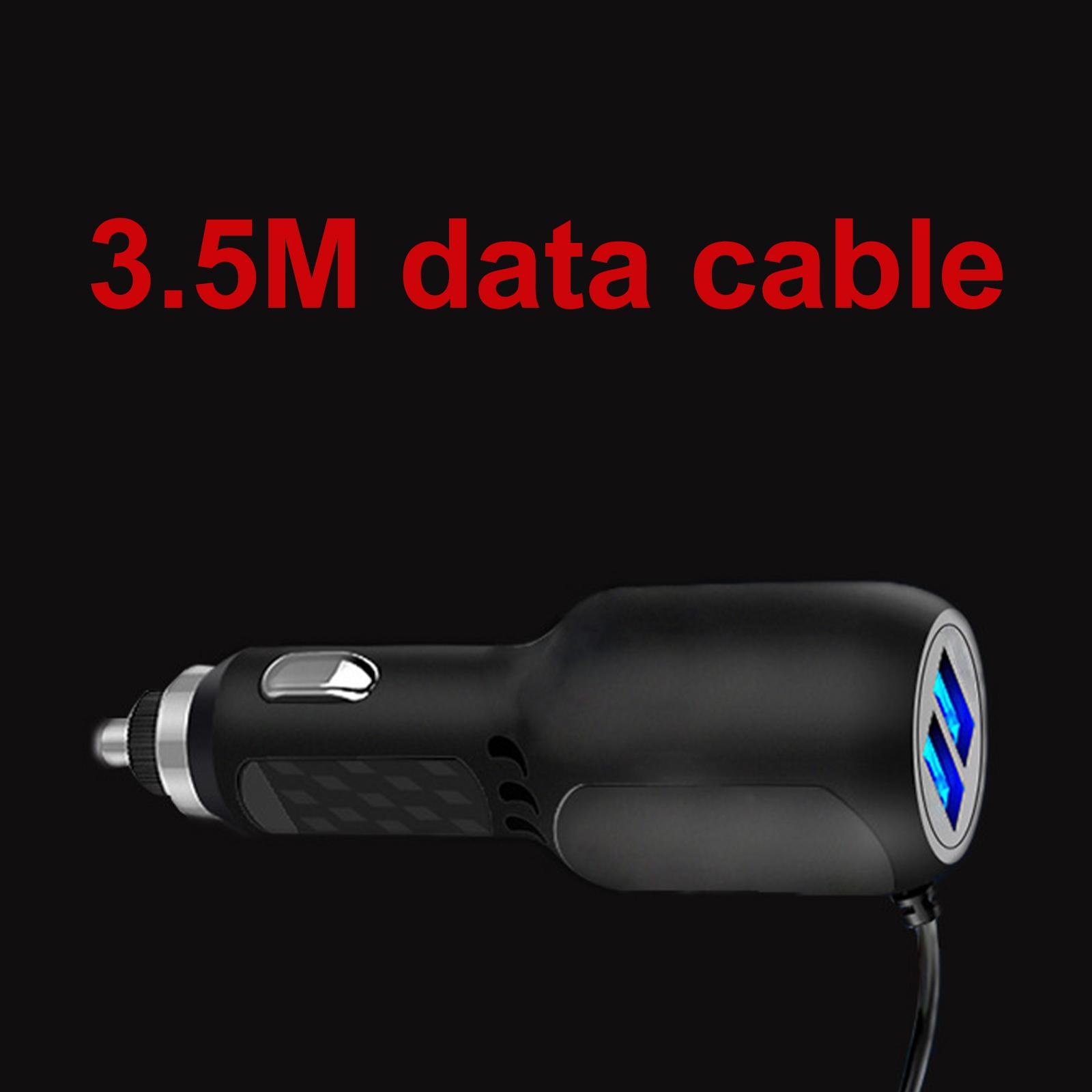 USB Car Charger with 3.5M Cable Lighter USB Charger Dual USB