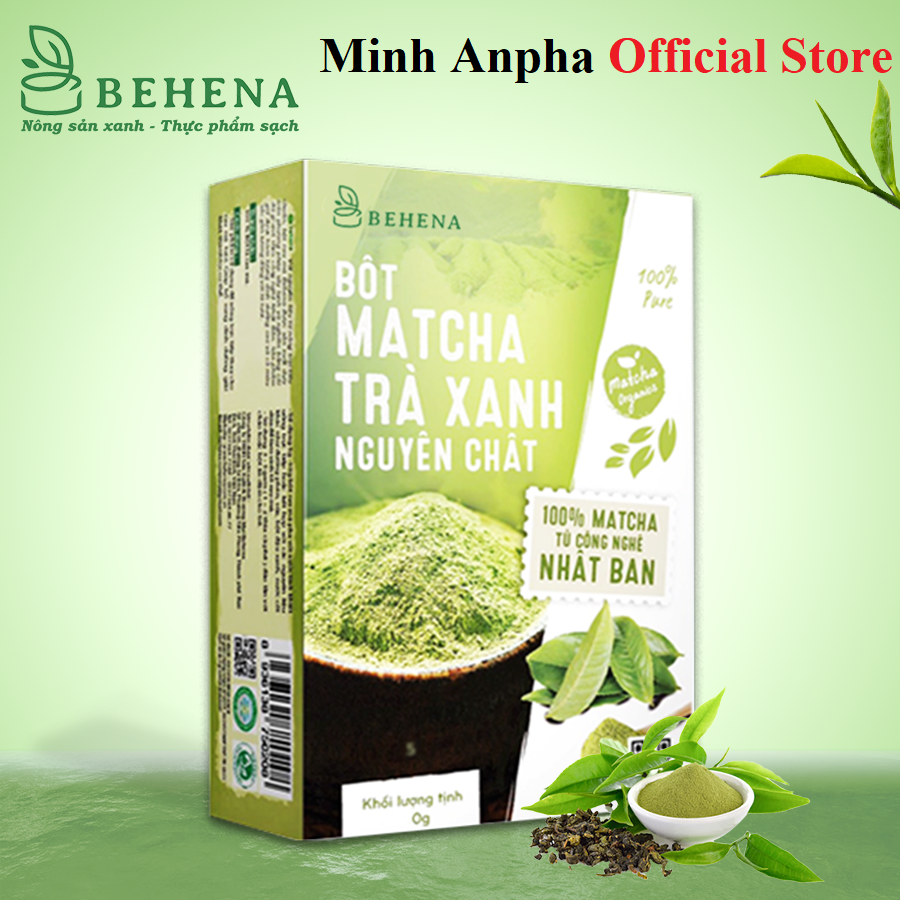 Bột trà xanh đắp mặt matcha nguyên chất làm bánh Nhật Bản tắm trắng Behena Minh Anpha