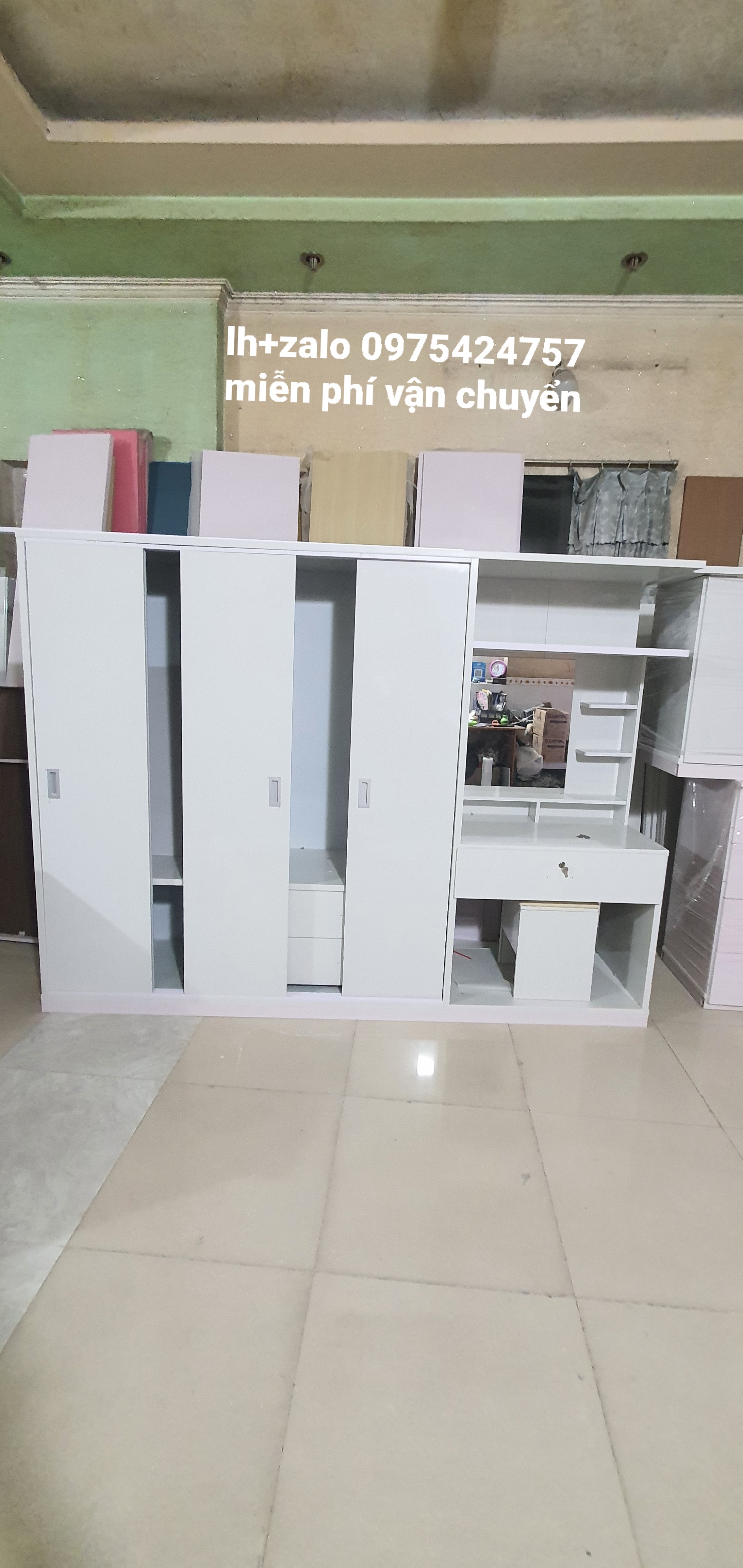 Tủ nhựa đài loan liền bàn trang điểm