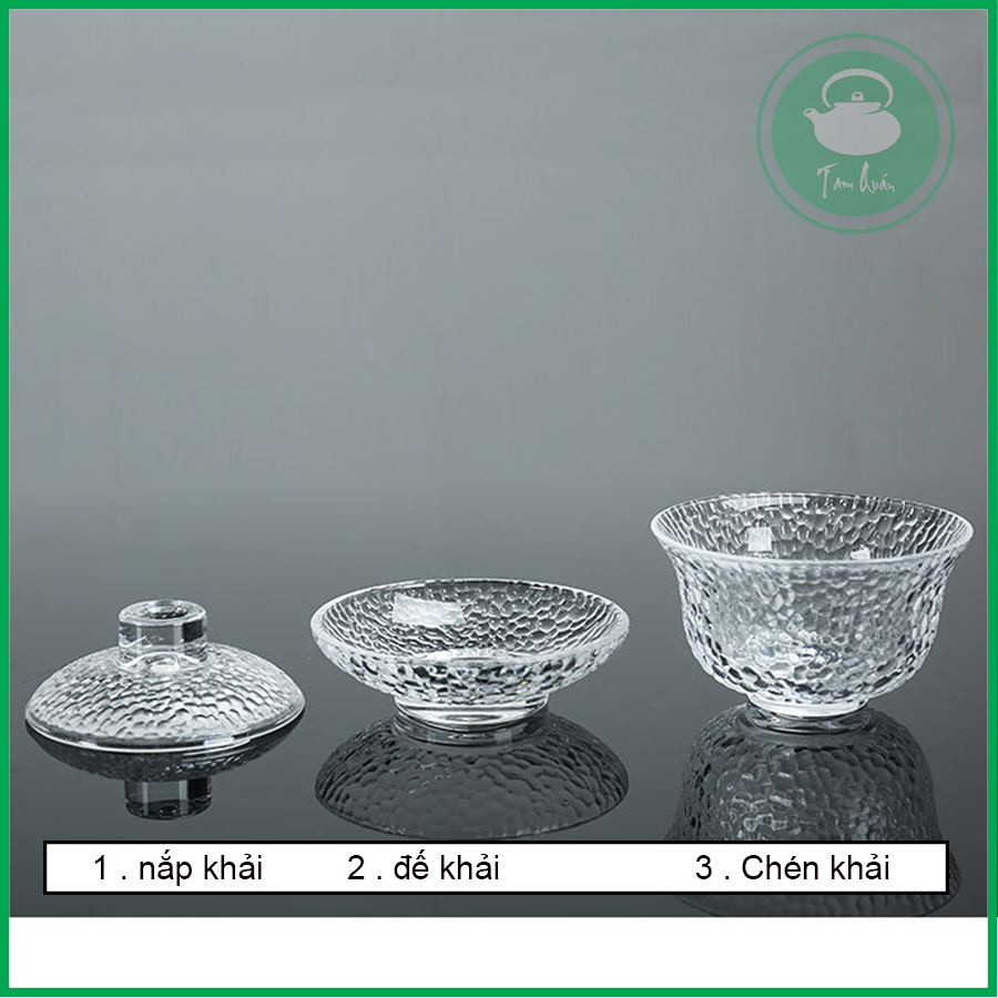 Chén khải thủy tinh pha trà trong mẫu tổ ong 130ml