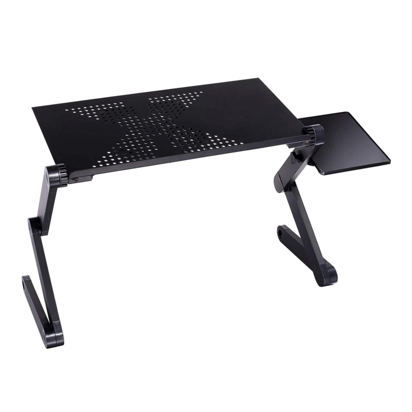 Laptop Cooling Stand Lap Desk with Mouse Tray Adjustable Height Angle Aluminum Alloy Desktop Tray Computer Riser Table Cooler Folding Holder