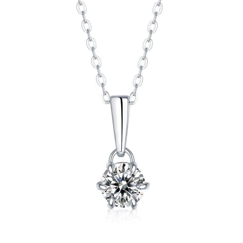 Dây chuyền Moissanite 2ct Kim Cương nhân tạo và Bạc 925 xi Bạch Kim N2928