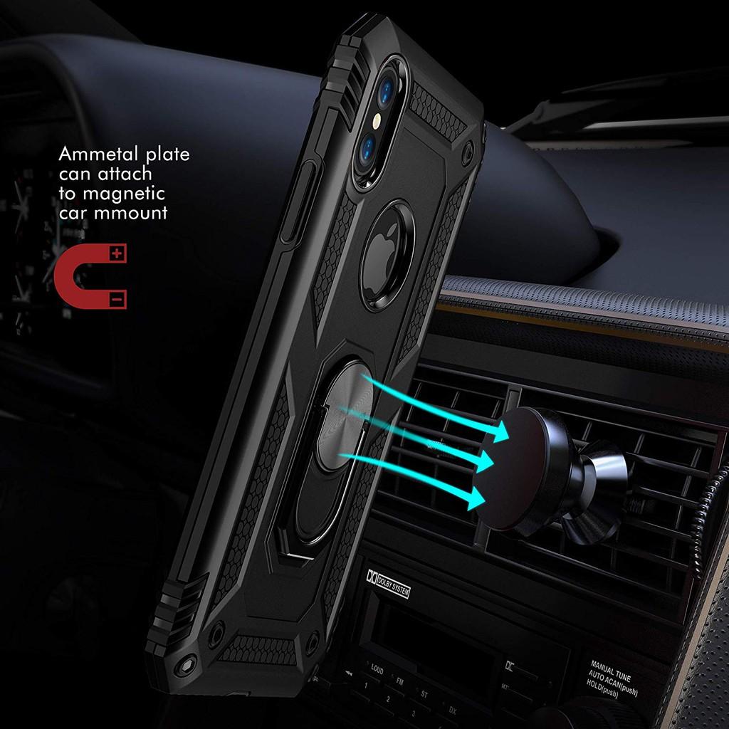 Ốp lưng cho iPhone X XS chống sốc 2 lớp kèm nhẫn iring làm giá đỡ