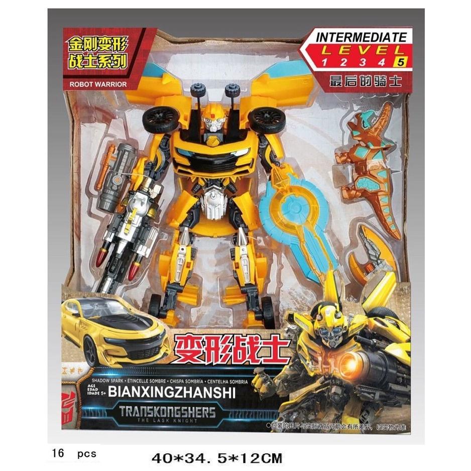 Cao 40cm Robot biến hình Bumblebee cỡ ĐẠI biến hình 2 trong 1 - Robot Tranfomer lắp ráp, xếp hình 8905 CAO 40cm