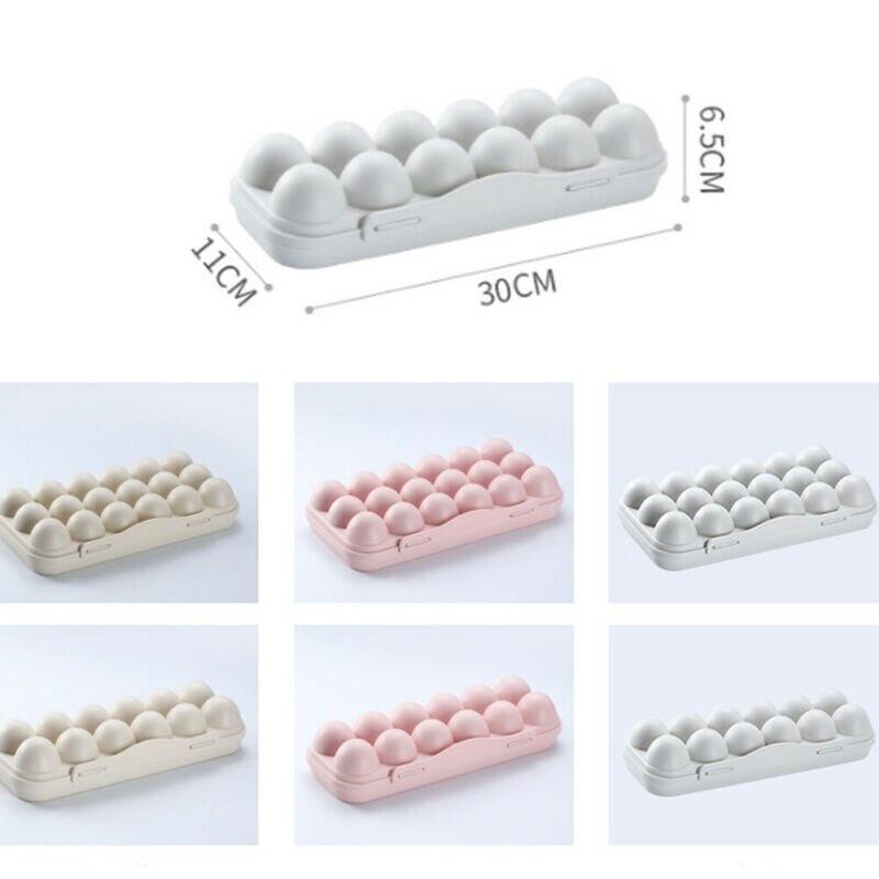 Kitchen Refrigerator Drawer Organizer 10 Grids Egg Plastic Box Food Storage Organizer Anti-Collision Storage Box Egg Container