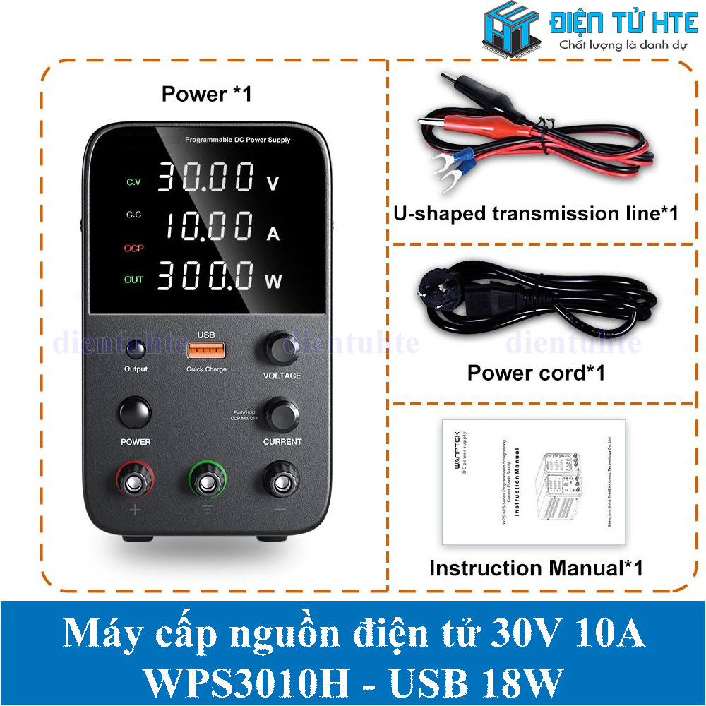 Máy cấp nguồn điện tử WPS3010H 30V 10A Encoder LED 4 số